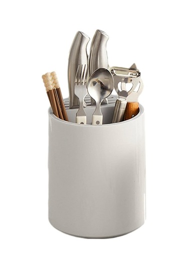 Ezere Çatal - Biçak - Kasik Saklama Ve Kurutma Kutusu Dönebilen Mutfak Düzenleyici - Beyaz Beyaz