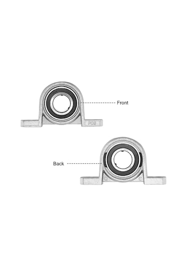 Yuntech01 Kp08 Metal Pivot Kutu 8mm Eksen Çapı 3d Yazıcı Parçası 2 Adet Seti Krom