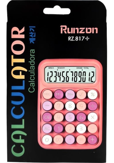 Runzon Renkli Elektronik Hesap Makinesi Turuncu Rz817 Turuncu