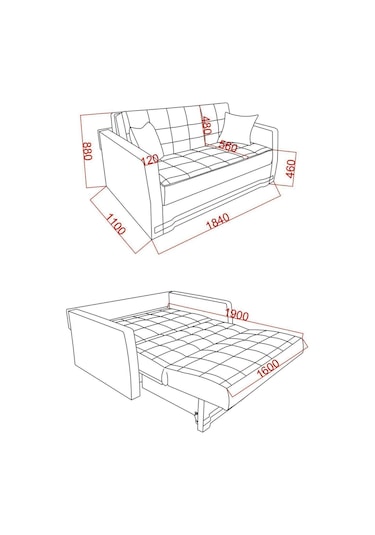 Kilim Mobilya Adonis XL Yataklı Kanepe 160 Gri