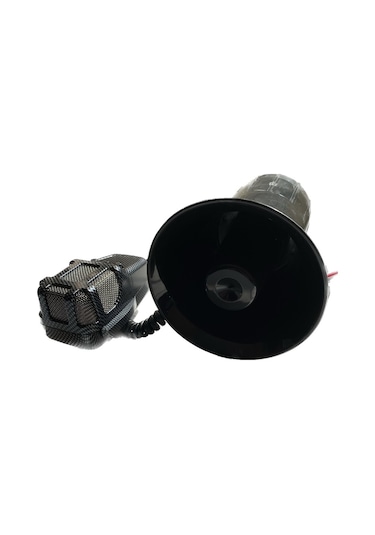 Carub 3 Sesli Megafonlu Mikrofonlu Siren Karbon 12V 40W
