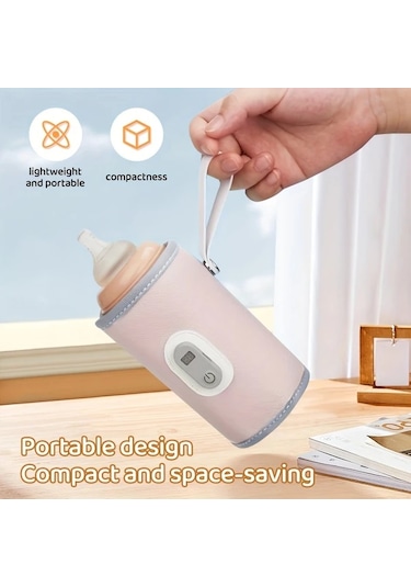 Boatshop1 Yeşil Taşınabilir Dijital Ekranlı Şişe Isıtıcı Usb Isıtma 5 Hızlı Sıcaklık Kontrolü Evrensel Uyumluluk