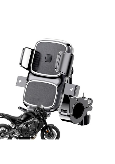 Mt63 Motosiklet Bisiklet Telefon Tutucu Gidon Uyumlu Otomatik Kilitli Siyah