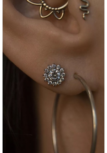 Dzirka Taşınabilir Labret Küpe Kulaştırma Burun Frenulum Piercingi Titanyum 244256801 Gri