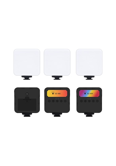 Ekılıf - Işıklı Telefon Tutucu Ring Light Gz49s Rgb Light - Siyah - T37813