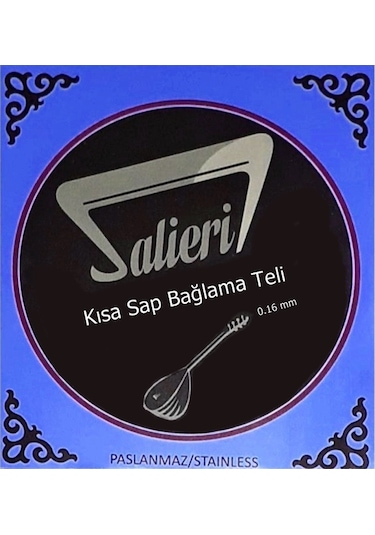 Salieri 0.16 Mm Paslanmaz Takım Tel - Kısa Sap Bağlama Teli 016