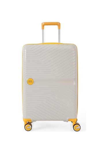Ççs 5239 Polipropilen 3 Lü Valiz Seti Beyaz-sarı Beyaz - Sarı