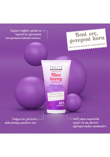 Thalia Badem Sütü & Yaban Mersini Özlü İnce Telli & Düz Saçlar İçin Bakım Kremi 150 ML