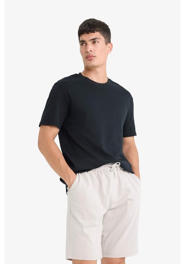 Defacto Slim Fit Dar Kesim Cepli Pamuklu Basic Düz Bermuda Şort W1105az25spbg170 Bej