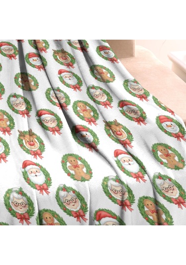 Noel Desenli 30x40 İnç Polar Battaniye, Yumuşak, Hafif Ve Kalın, Erkek, Kadın Ve Çocuk İçin Noel Karakter Gülü