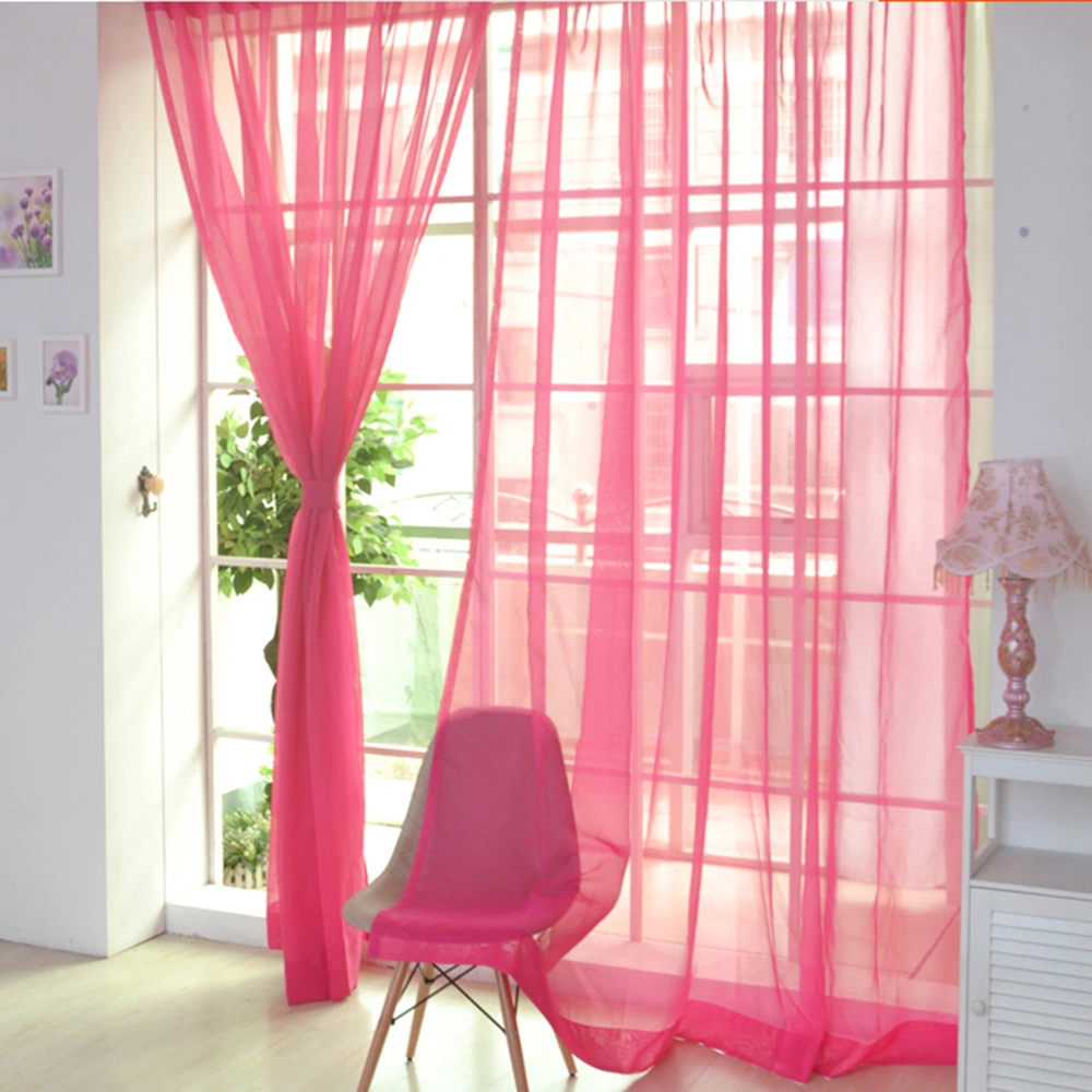 Youtek Pembe Nikah Dekorasyonu Cam Şal Perde, Transparan Mesh, 100x270 Cm, Tek Parça, Yatak Odası/otel, Gül Kurdeleli Diğer