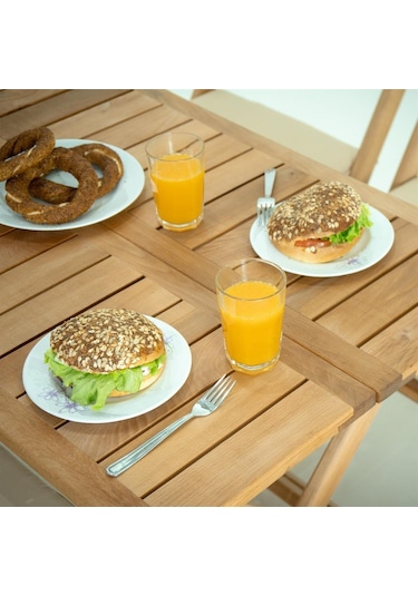 Flat Katlanır Ahşap Bahçe Balkon Masası 70x53 Bej