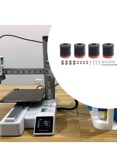 Trendooze Homyl 4 Adet Anti Titreşim Ayak Pedleri, Renkli Baskılı Parçalar