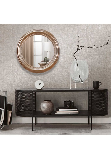 Round Yuvarlak Ayna Vizon Ceviz