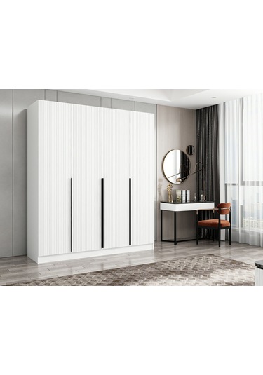 Kale Plus 4 Mebran Kapaklı 2ç Dolap Beyaz Mebran 190cm Beyaz