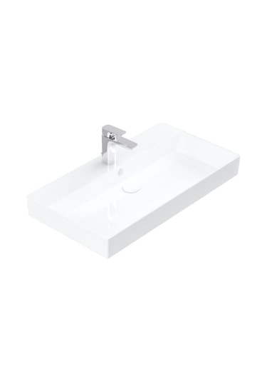 Lucco Stance 85 CM Konsollu Dikdörtgen Lavabo Beyaz