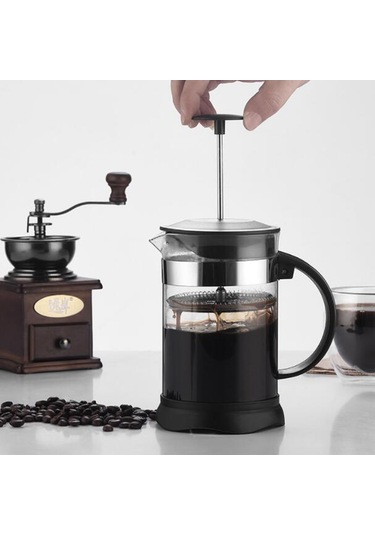 Teltree "4 Dakikada Mükemmel Kahve - 350ml Borusilikat Cam Fransız Pres" Renkli