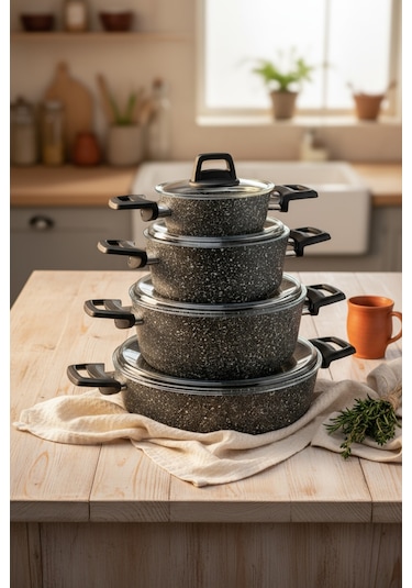 Bernardo Anita 13 Parça Tencere Seti Gri Gri