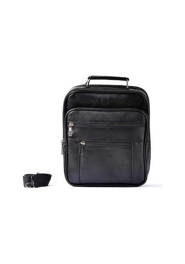 Mft Leather Hakiki Deri Erkek El Çantası Dora 188 Siyah