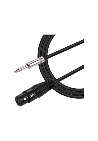 Profesyonel Ses Kablosu: Ggiant Xlr Dişi - 1/4 Ts Mono Gürültü Azaltmalı 5m Mikrofon Kablosu