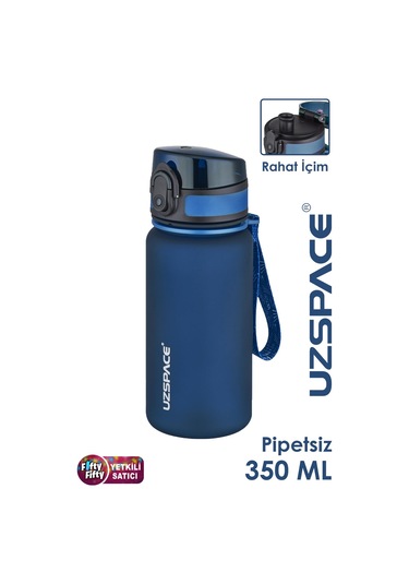 Uzspace 350 Ml Pipetsiz Softtouch Tritan Çocuk Su Matarası -ff350mluzs Lacivert