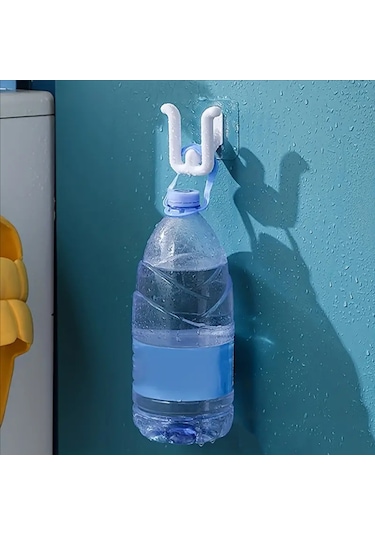 Plastik Yapışkanlı Banyo Hol Terlik Askılığı Al4469-4 Adet Beyaz