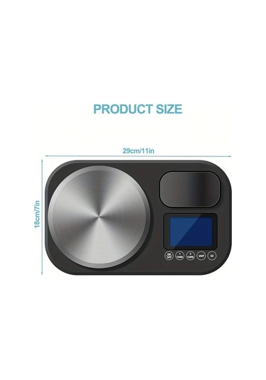 Fochsia Edospor Mutfak Terazisi 0.1g Hassas Gram Gümüş Gri Tare Fonksiyonlu Kompakt Gümüş Grisi