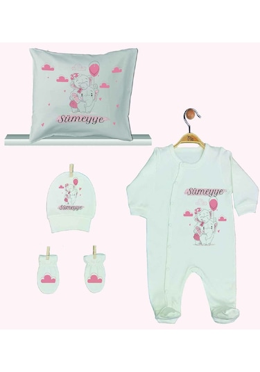 Pia Baby Gl 1941-02 İsme Özel Beşli Tulum Set Krem