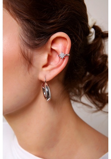Kadın Gold Kuzey Yıldızı Earcuff ( TEKLİ ) Çok Renkli