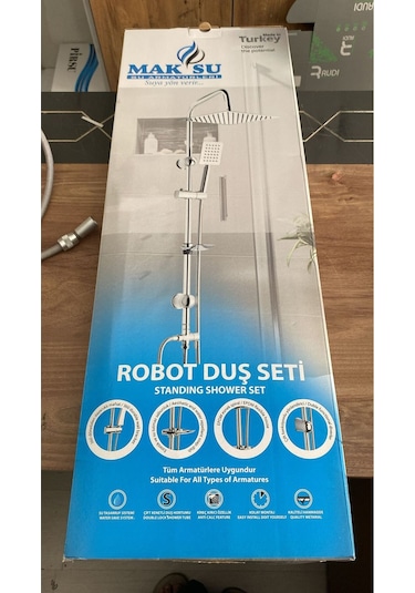 Rudi Armatür Siyah Lüx Pirinç Malzeme Robot Duş Takımı Siyah