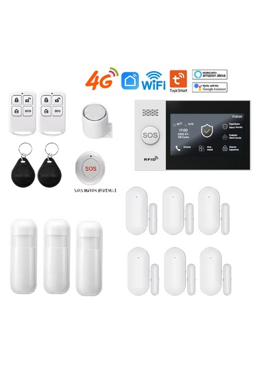 Obiem Tuya Akıllı Ev Güvenlik Alarm Sistemleri Kolay Kurulum Sim Kart/google Asistan/amazon/uzaktan Bağlantı