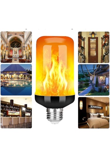 Alev Efektli Led Lamba, 4 Yanıp Sönme Modu, E26/e27 Soket, Christmas-ff-