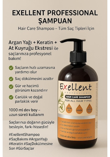 Exellent 3+ Sampuani Tüm Saç Tipleri