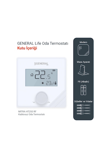 General Mıtra 25s Rf Kablosuz Oda Termostatı