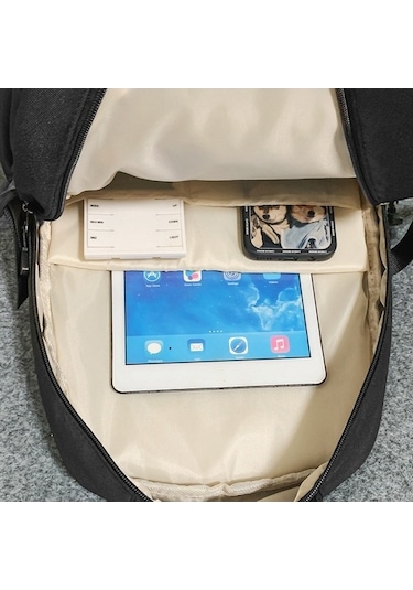 Novahub Oxford Bez Basit Seyahat Sırt Çantası Düz Renk Ortaokul Öğrencileri Okul Çantası 45x31x18cm Siyah, Küçük Boy Siyah