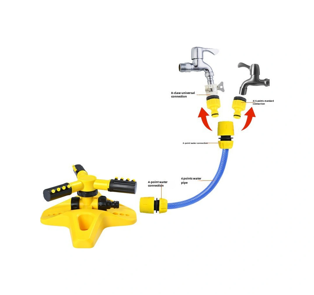 Lemestar Ev Bahçesi Çim Alani Sulama: 360 Derece Döner Otomatik Sprinkler, Seri Bağlanabilir, Hafif Ve Dayanıklı Tasarım