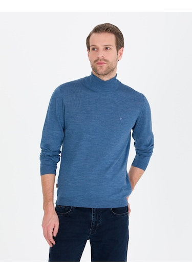 Pierre Cardin Erkek Mavi Triko Kazak 50257313-vr036 Mavi