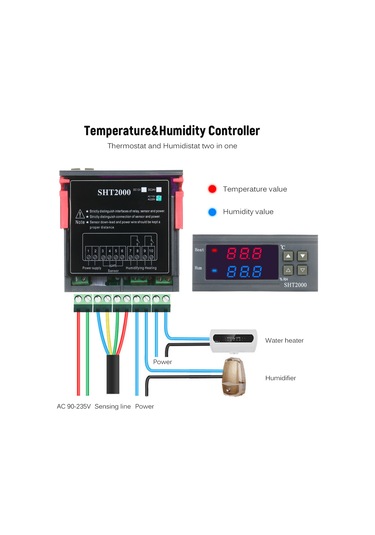 Konesam Ev Ve Endüstriyel Kullanım İçin Dijital Sıcaklık Ve Nem Kontrol Cihazı Sht2000