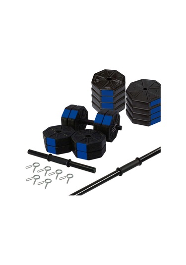 Tan Spor 70 KG Dambıl Halter Ağırlık Fitness Düz Bar Seti Kırmızı Kapaklı 150 CM