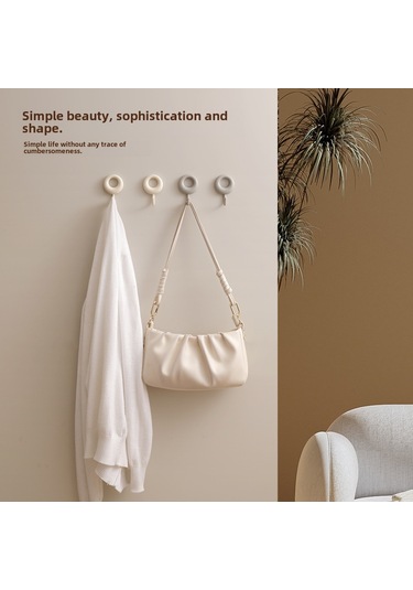 Springsun Saçma Sıkı Tutucu 5kg Yüke Dayanır - Delme Yok Duvar/kapı Arka Ahşap/plastik/çimento Uyumlu 4'lü Paket Beyaz Diğer