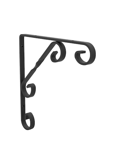 12 Adet Burgulu 20 x 30 cm Dekoratif Raf Altı Ayağı Konsol Siyah