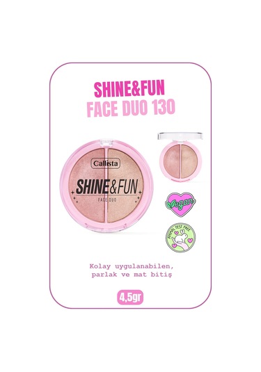 Callista Shine & Fun Face Duo Allık & Aydınlatıcı Paleti 130 Shine Squad