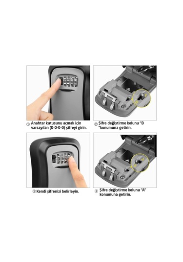 Rox 0337 Duvara Monte Şifreli Anahtar Saklama Kutusu