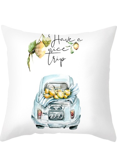 Yeni Sade Tarzda Baskılı Yastık Kılıfı No.80 Ekru