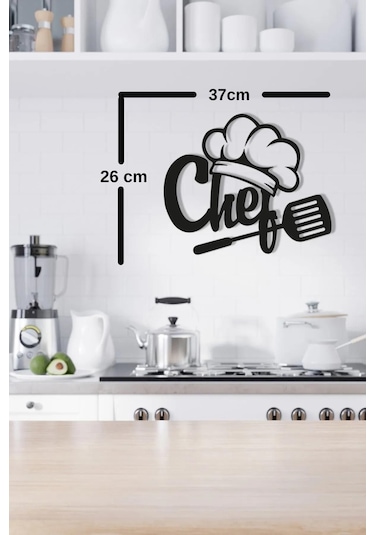 Ahşap Duvar Dekoru Chef Yazısı 37 X 26cm