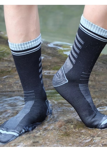 Koı-fısh Dev Satırlı Su Geçirmez Trekking Spor Çoraplar 234245510 Gri