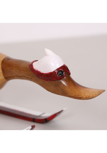 Kayakçı Ördek El Oyması Teak Gövde 30x20x12 Cm