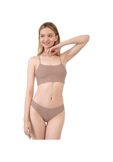 Kadın Pamuklu Ve Likralı Fitilli Kaşkorse Brezilya Külot 5'li Paket-2 Çok Renkli 2 Çok Renkli