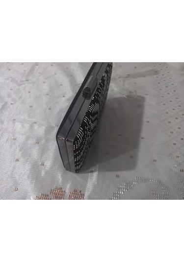 Ttvakum Abiye Çanta Tel Kırma Kelebek Desenli Şlemeli Gümüş