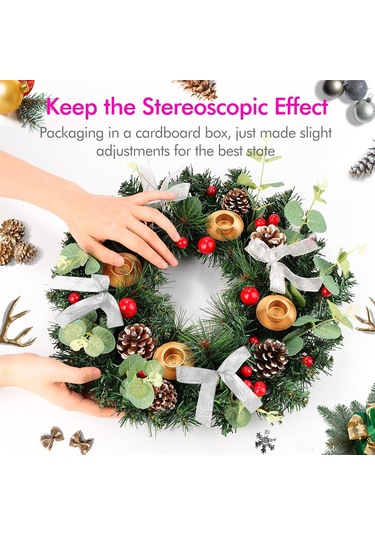 Youtek 30cm Yeşil Plastik Noel Gerdanı - 2.2 İnç Mumluk Için Simülasyon Çiçekli Aksesuar, Otel/alışveriş Merkezi Dekorasyon Unsurları